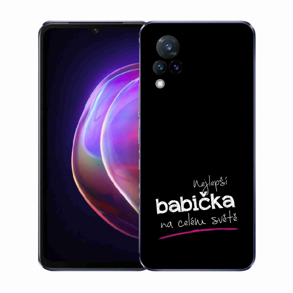 Gelový kryt mmCase na Vivo V21 4G/5G - nejlepší babička 4 černé pozadí