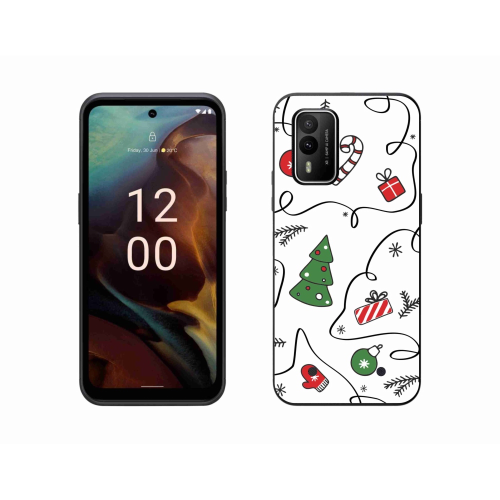 Gelový kryt mmCase na Nokia XR21 - vánoční motivy