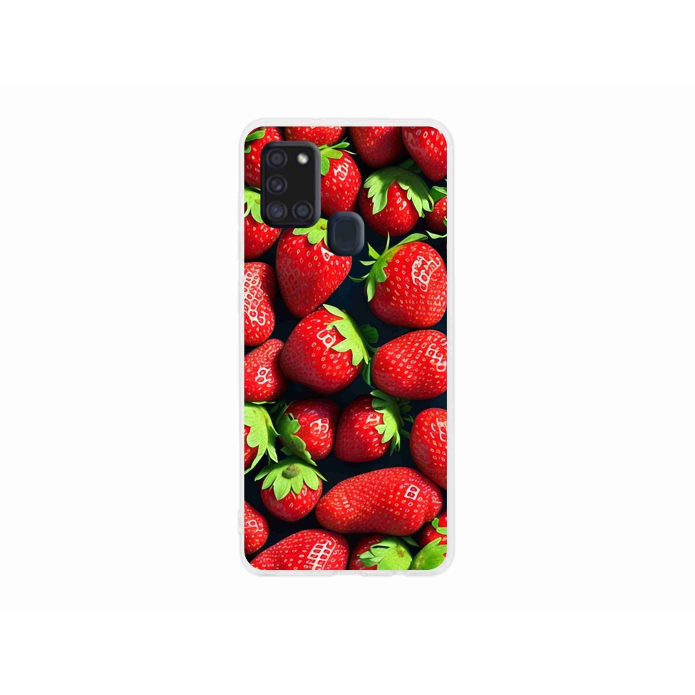 Gelový kryt mmCase na Samsung Galaxy A21s - jahody