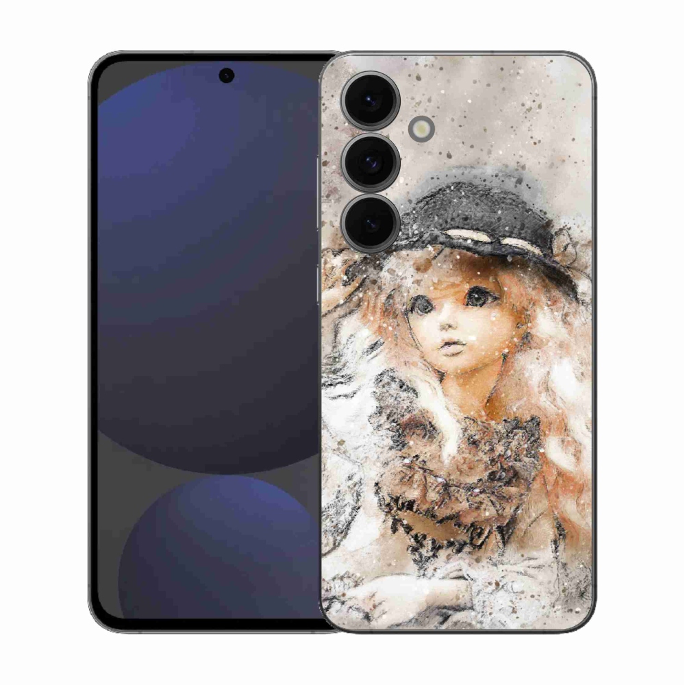 Gelový kryt mmCase na Samsung Galaxy S25 FE - holčička s kloboukem