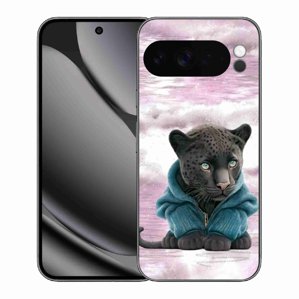 Gelový kryt mmCase na Google Pixel 10 Pro XL - černý panter ve svetru