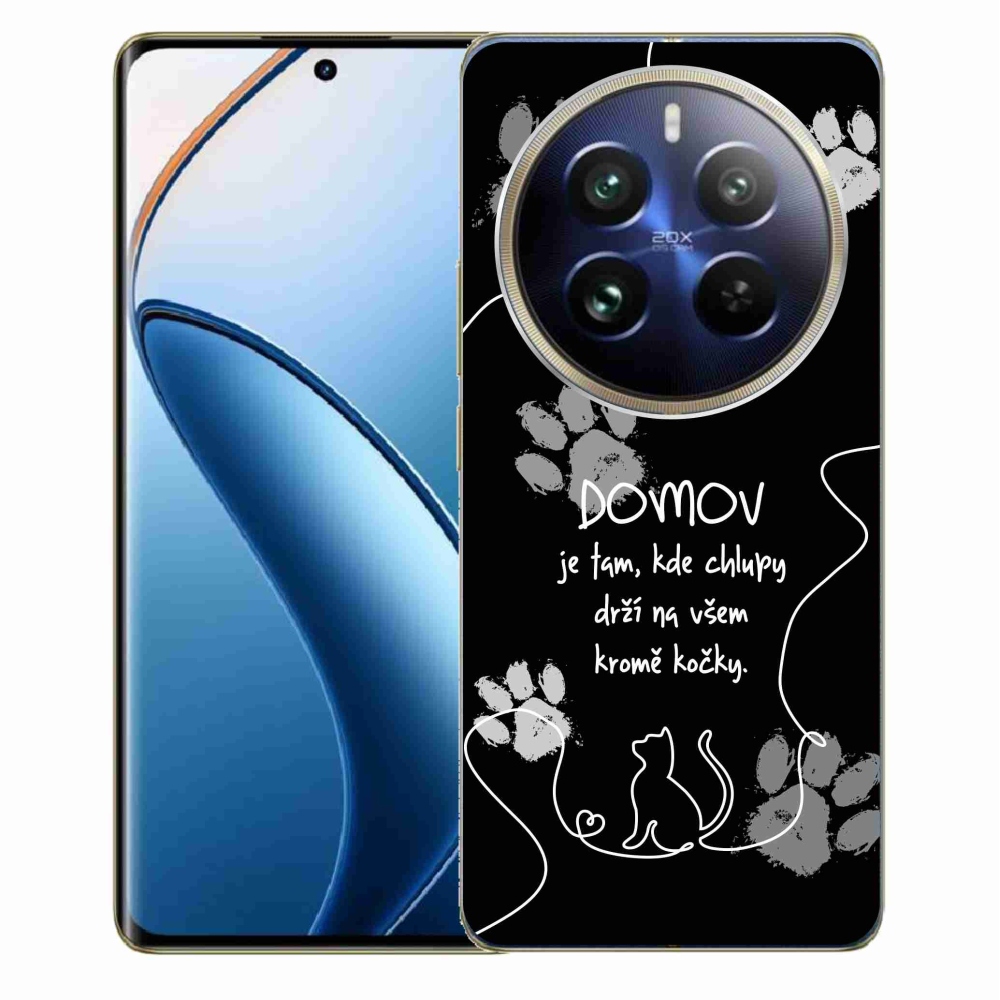 Gelový kryt mmCase na Realme 12 Pro 5G/12 Pro+ 5G - kočičí motiv černé pozadí