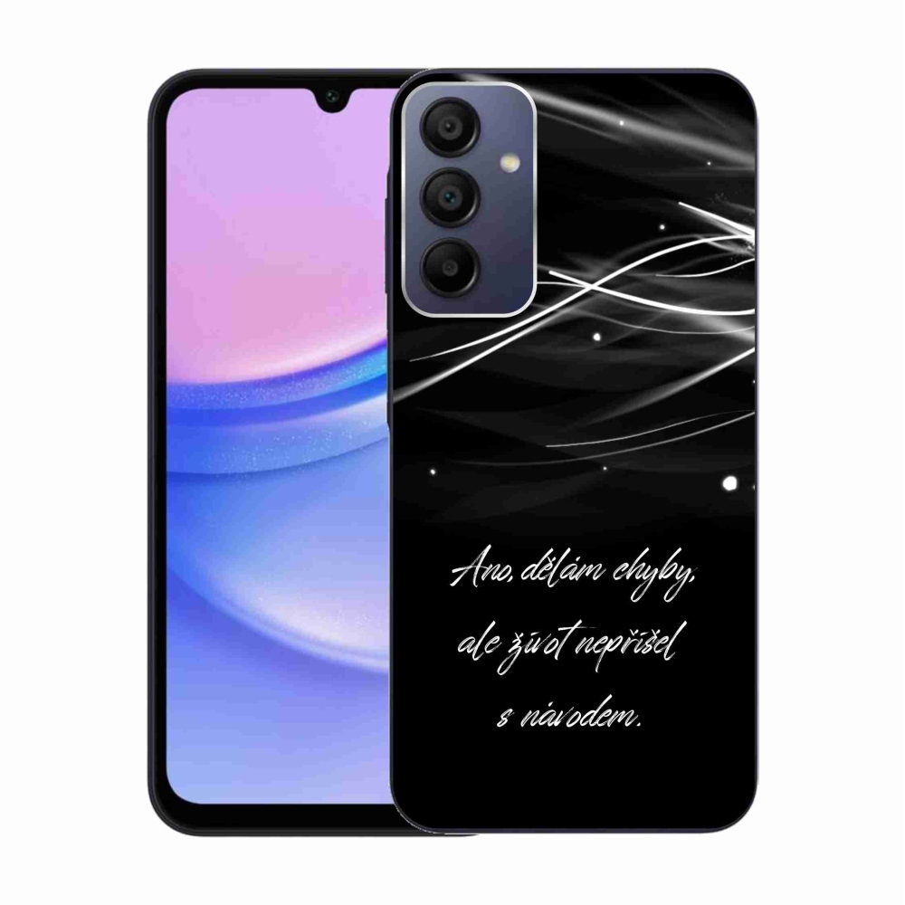 Gelový kryt mmCase na Samsung Galaxy A15 4G/5G - citát černé pozadí