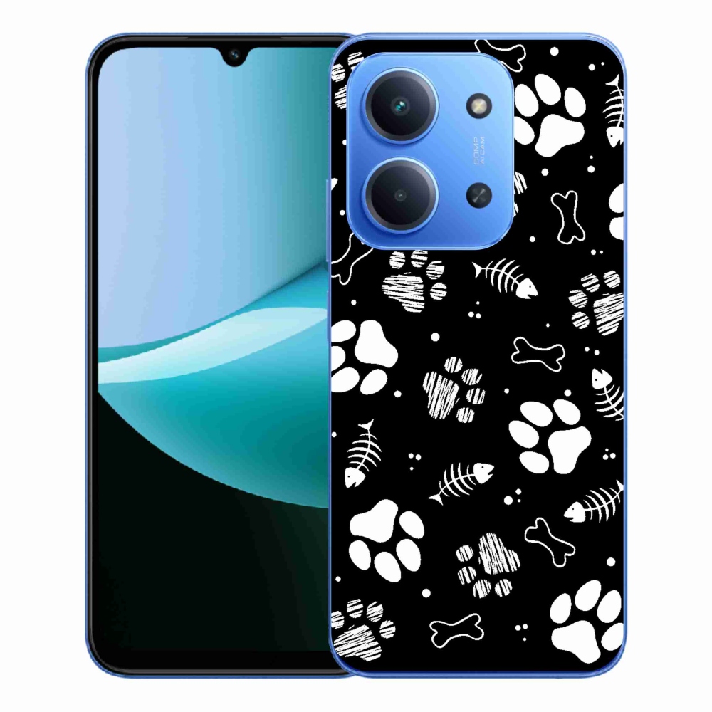 Gelový kryt mmCase na Xiaomi Redmi 15C 4G/5G (173mm) - psí tlapky