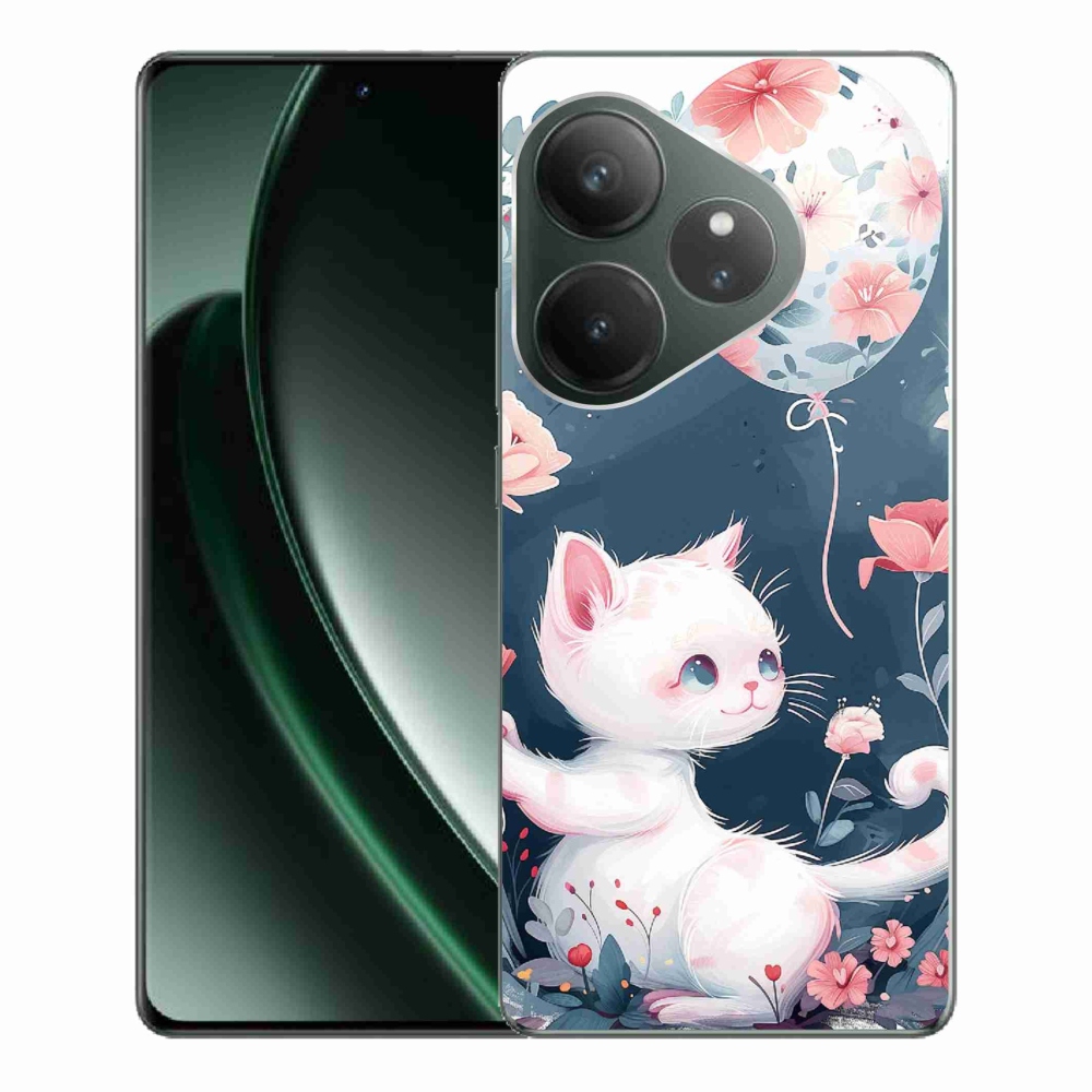 Gelový kryt mmCase na Realme GT 6 5G/GT 6T 5G - kotě s balónkem