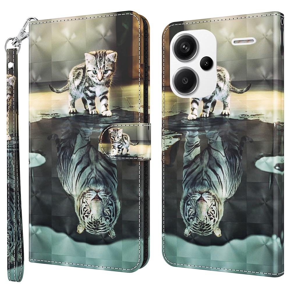 Print knížkové pouzdro na Xiaomi Redmi Note 13 Pro+ 5G - kočka a odraz tygra