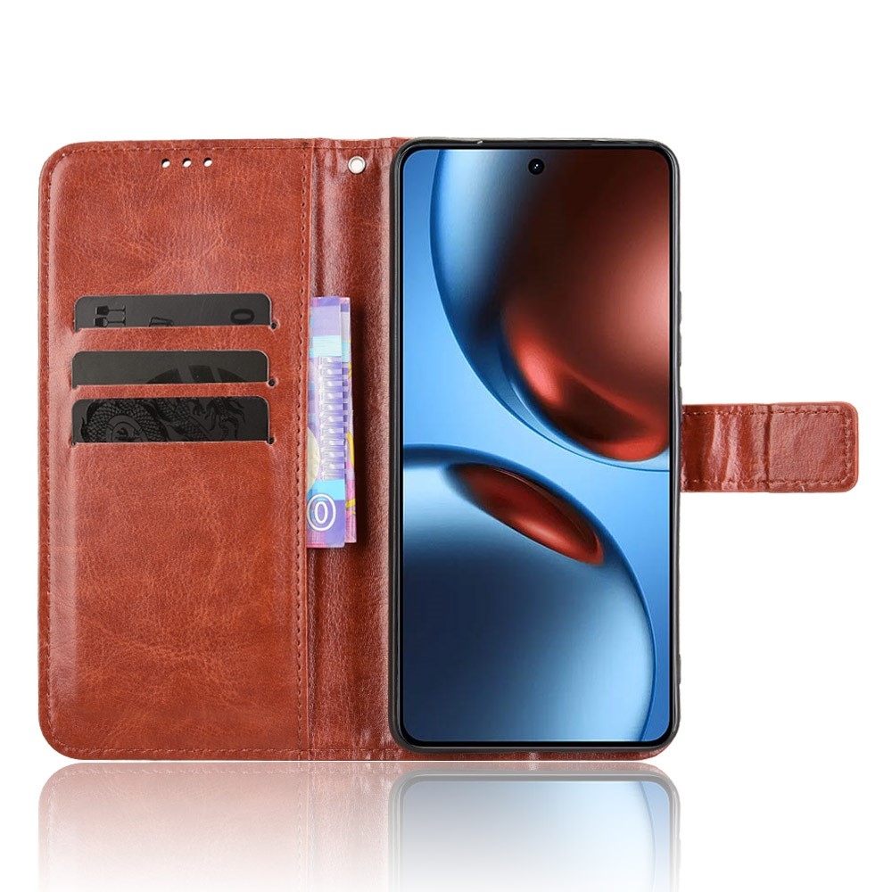 Crazy knížkové pouzdro na Realme GT 7 5G - hnědé