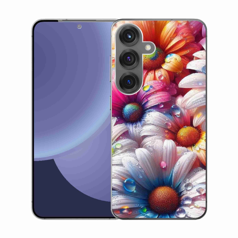 Gelový kryt mmCase na Samsung Galaxy S25 - barevné kopretiny