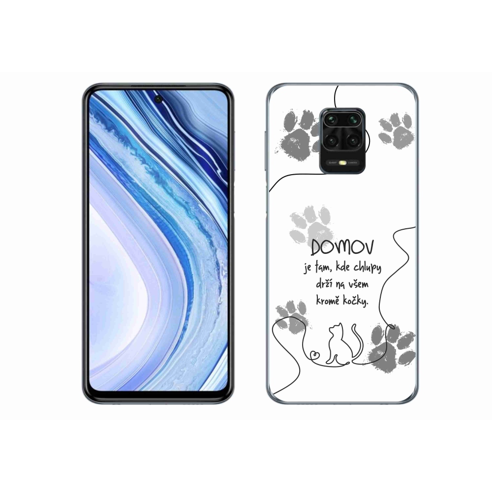 Gelový kryt mmCase na Xiaomi Redmi Note 9S - kočičí motiv bílé pozadí