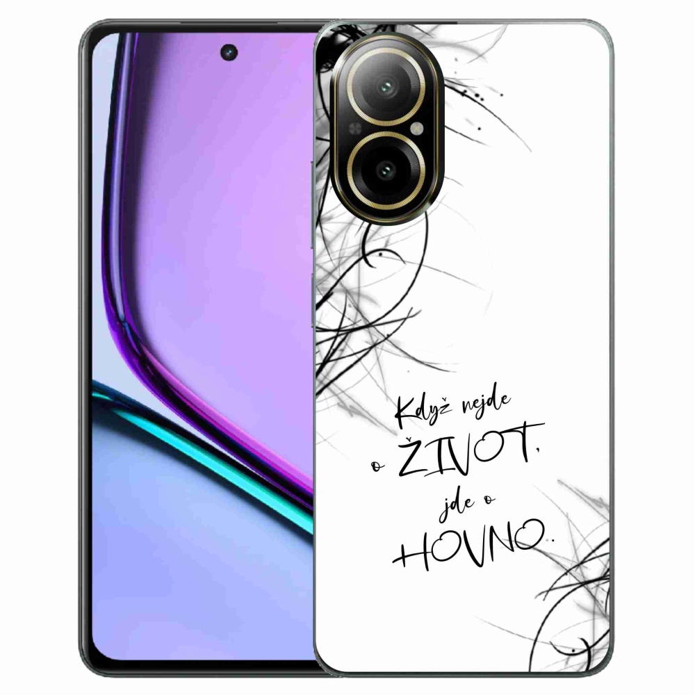 Gelový kryt mmCase na Realme C67 - vtipný text 16 bílé pozadí