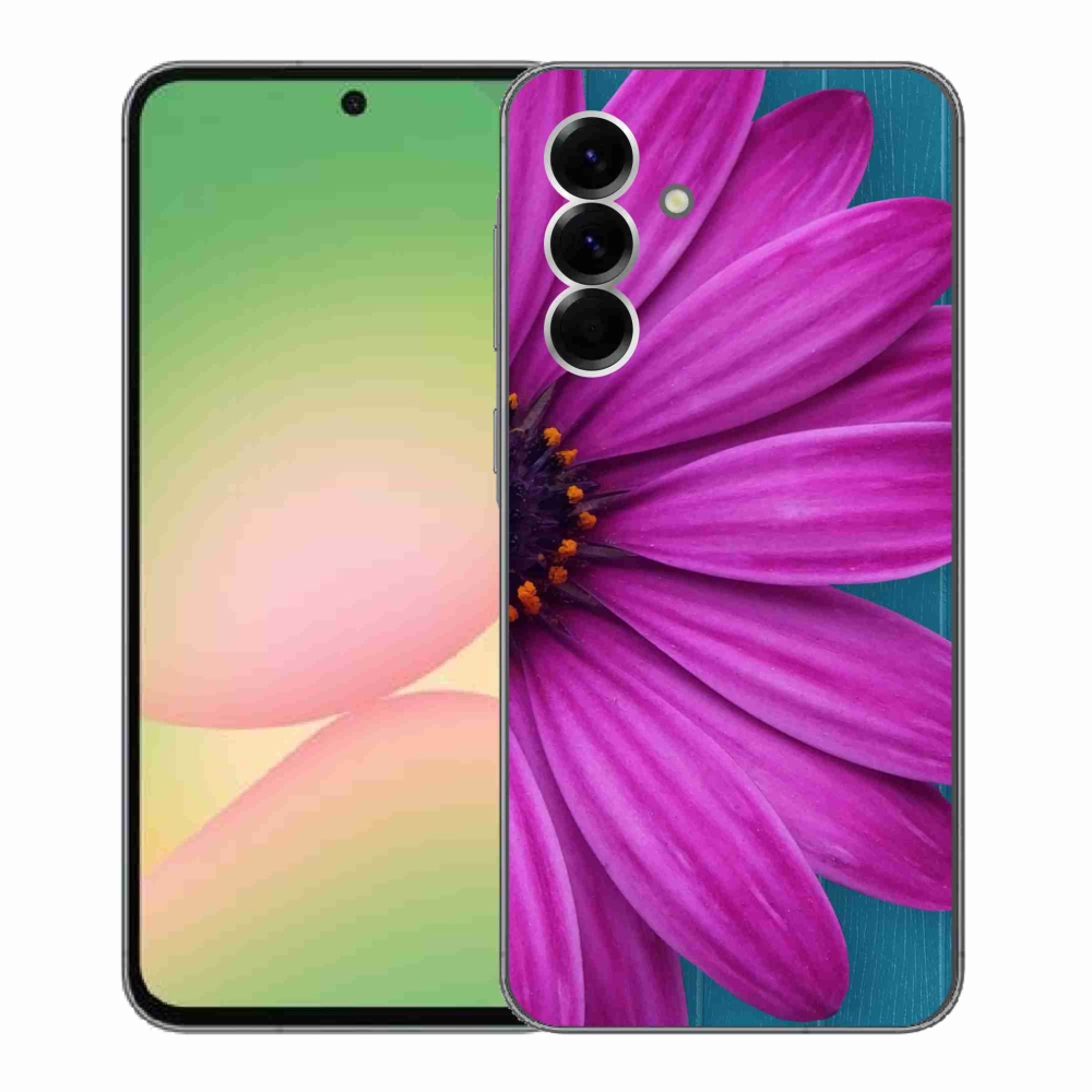 Gelový kryt mmCase na Samsung Galaxy A56 5G - fialová kopretina