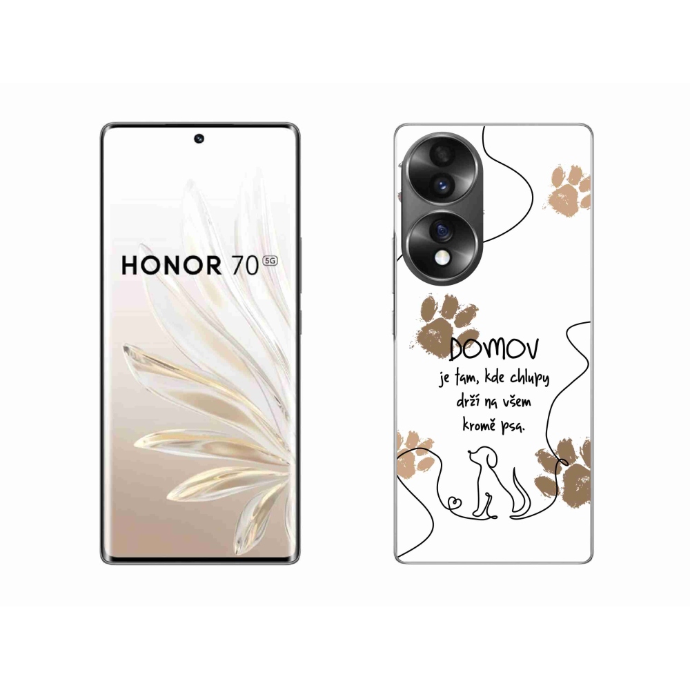 Gelový kryt mmCase na Honor 70 - psí motiv bílé pozadí