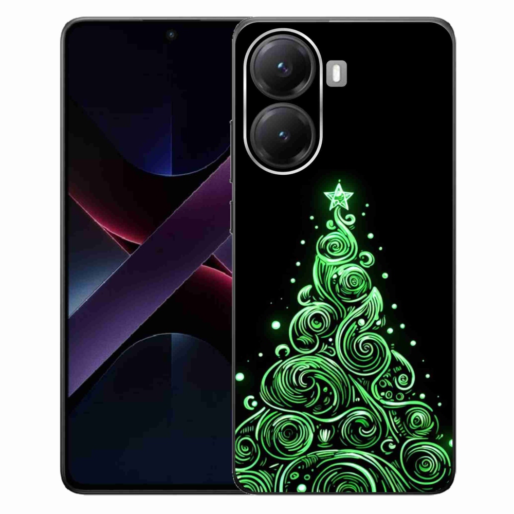 Gelový kryt mmCase na Xiaomi Poco X7 Pro 5G - neonový vánoční stromek 3