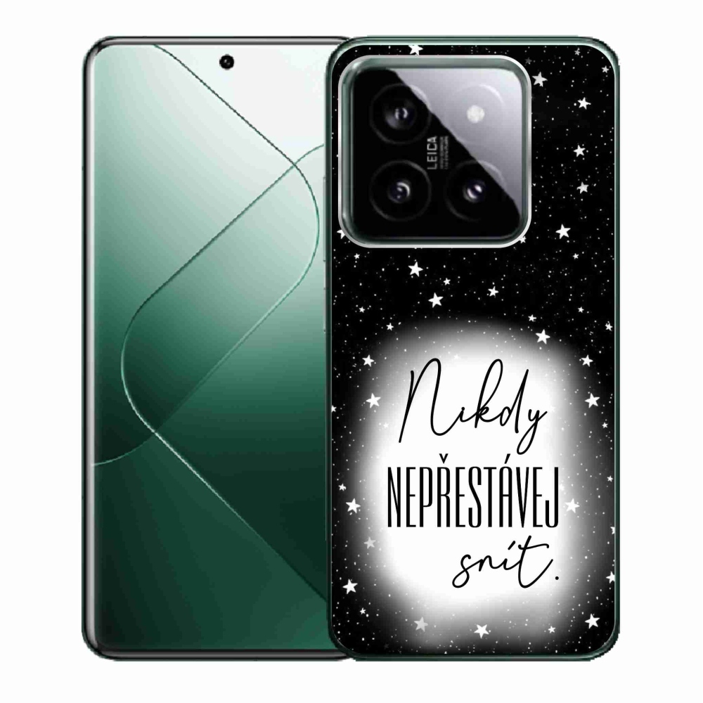 Gelový kryt mmCase na Xiaomi 14 - citát 1 bíločerné pozadí