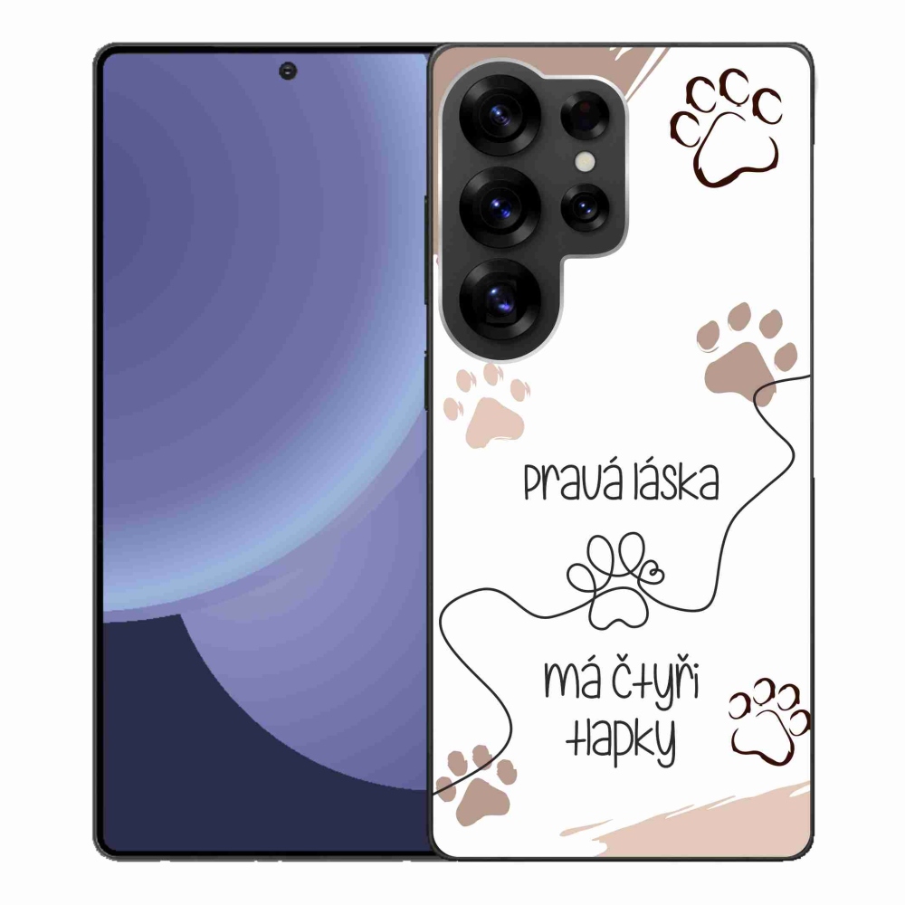 Gelový kryt mmCase na Samsung Galaxy S25 Ultra - psí motiv 1 bílé pozadí