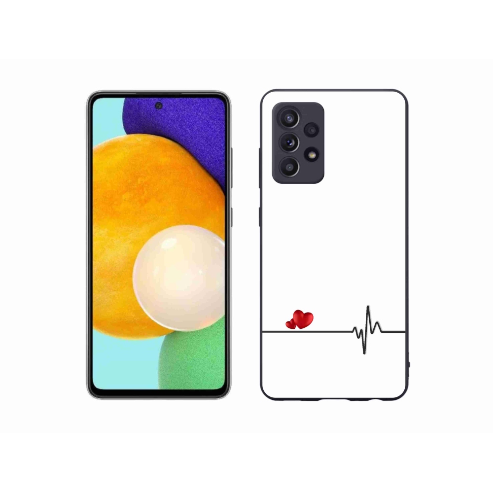 Gelový kryt mmCase na Samsung Galaxy A52s 5G - srdce a tep bílé pozadí