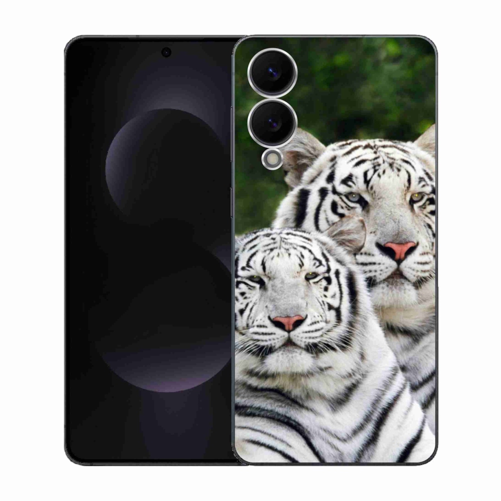 Gelový kryt mmCase na Samsung Galaxy S25 Edge - bílí tygři