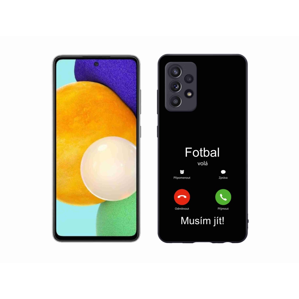 Gelový kryt mmCase na Samsung Galaxy A52s 5G - fotbal volá černé pozadí