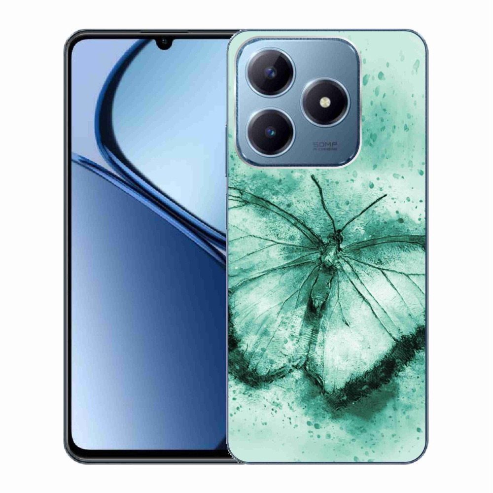 Gelový obal mmCase na Realme C63 - zelený motýl