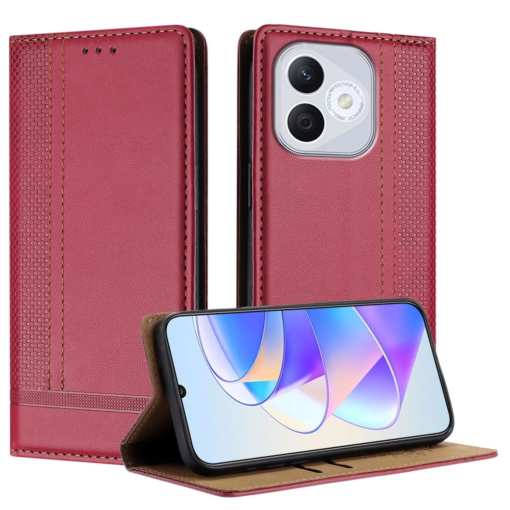 L-Shaped knížkové pouzdro na Honor 400 Lite - červené