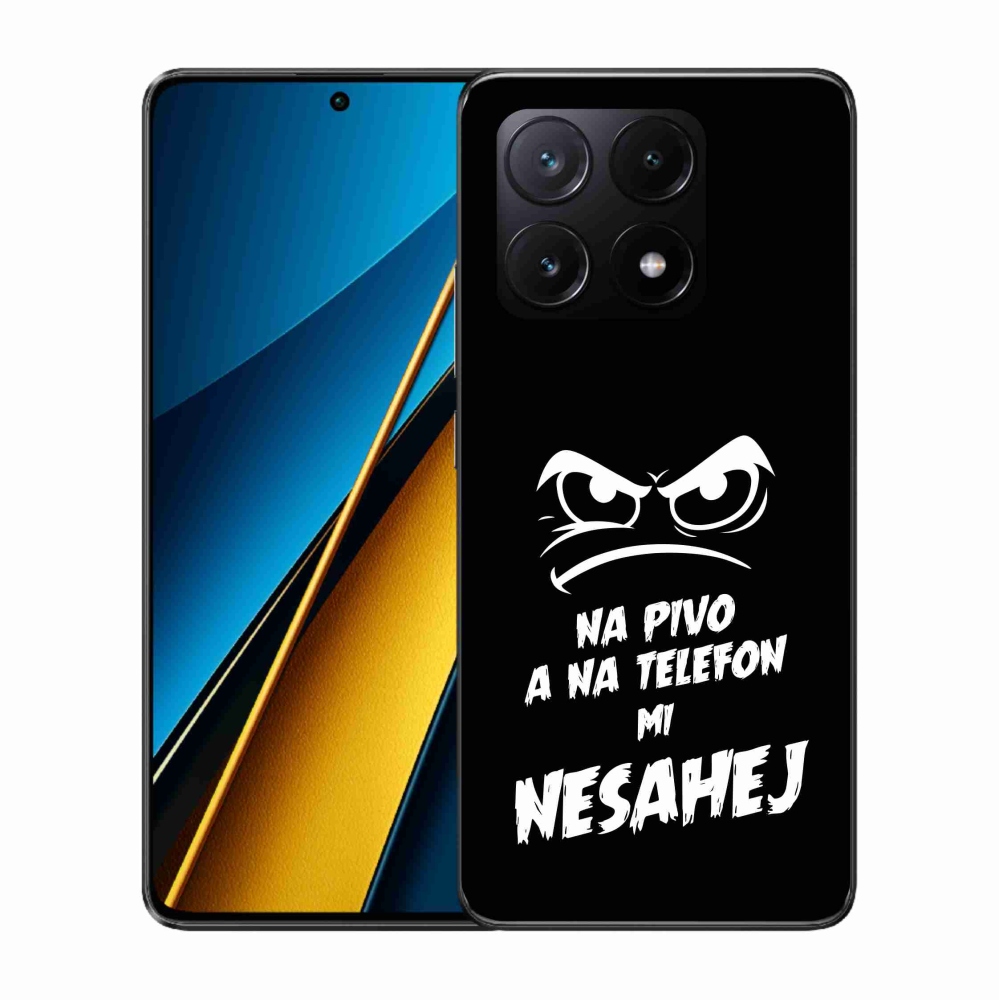 Gelový kryt mmCase na Xiaomi Poco X6 Pro 5G - pivní motiv 2 černé pozadí