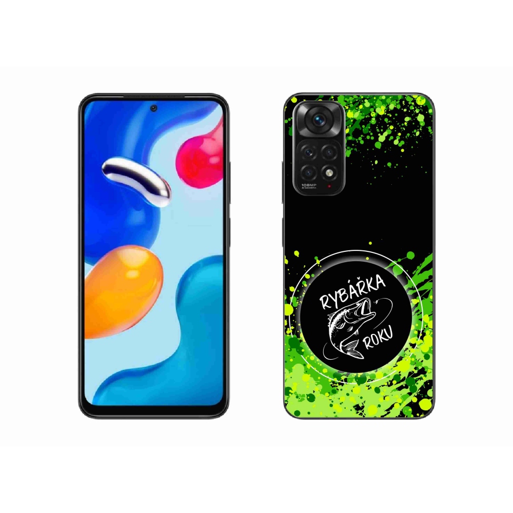 Gelový kryt mmCase na Xiaomi Redmi Note 11S 4G - rybářka roku černé pozadí