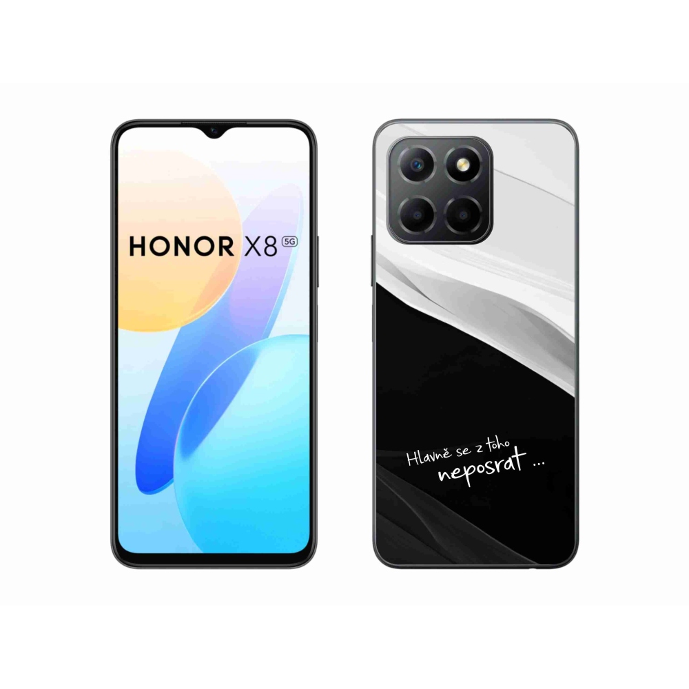 Gelový kryt mmCase na Honor X8 5G/Honor 70 Lite 5G - vtipný text 13 černobílé pozadí