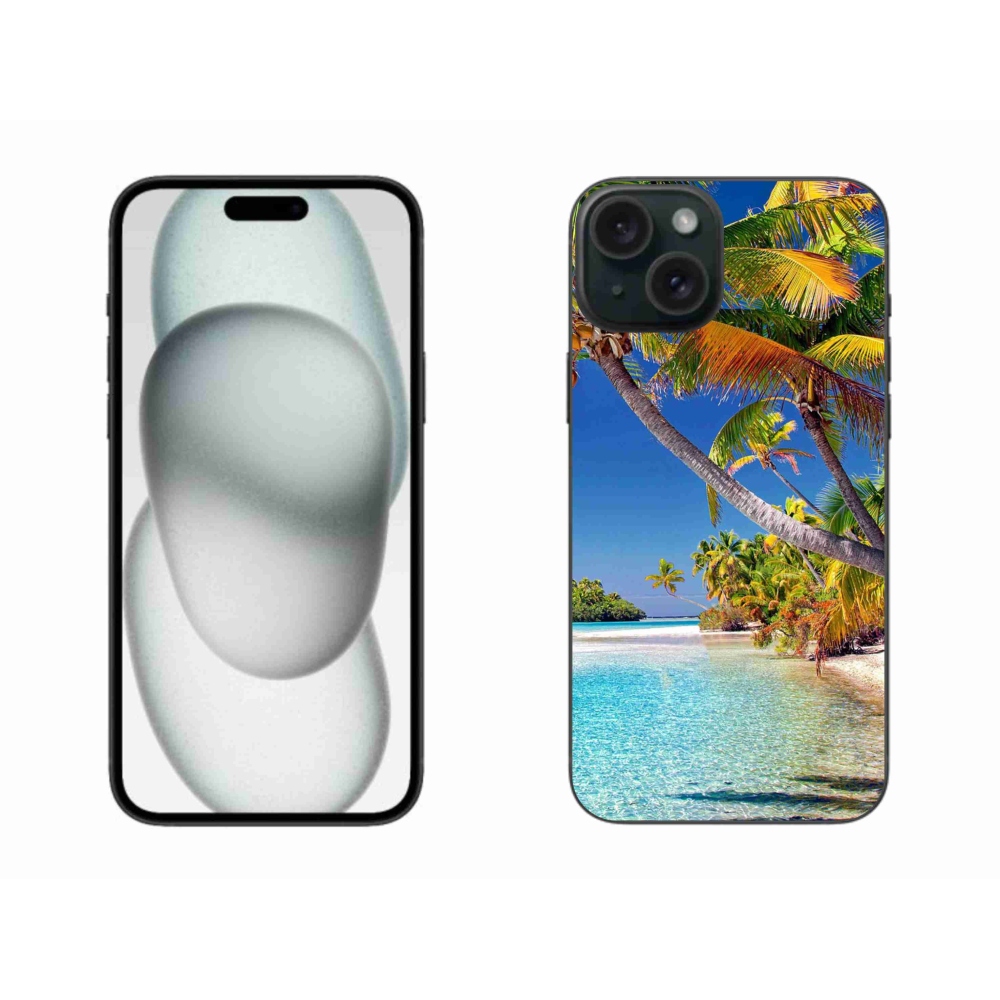 Gelový obal mmCase na iPhone 15 Plus - mořská pláž