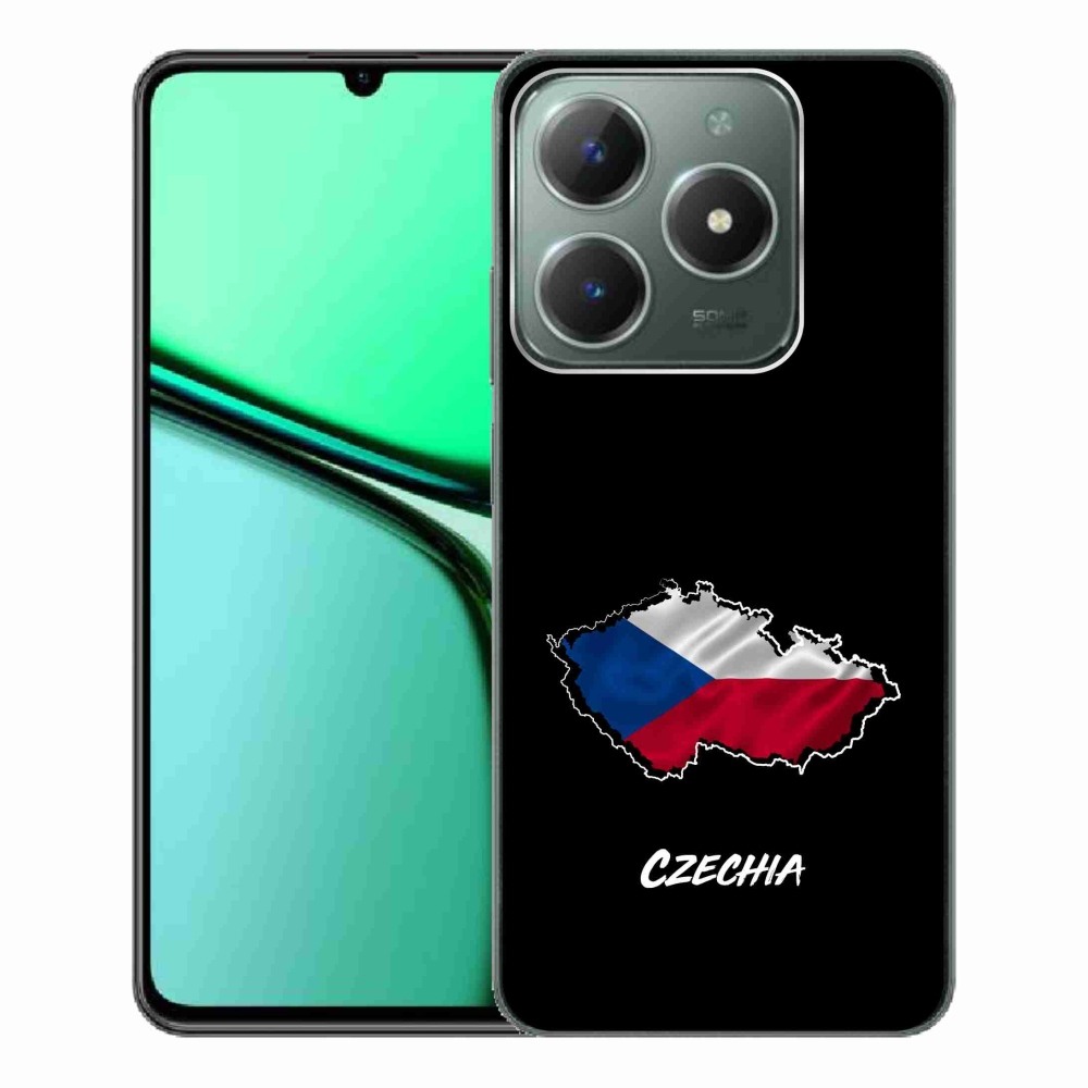 Gelový kryt mmCase na Realme C61 - Czechia černé pozadí