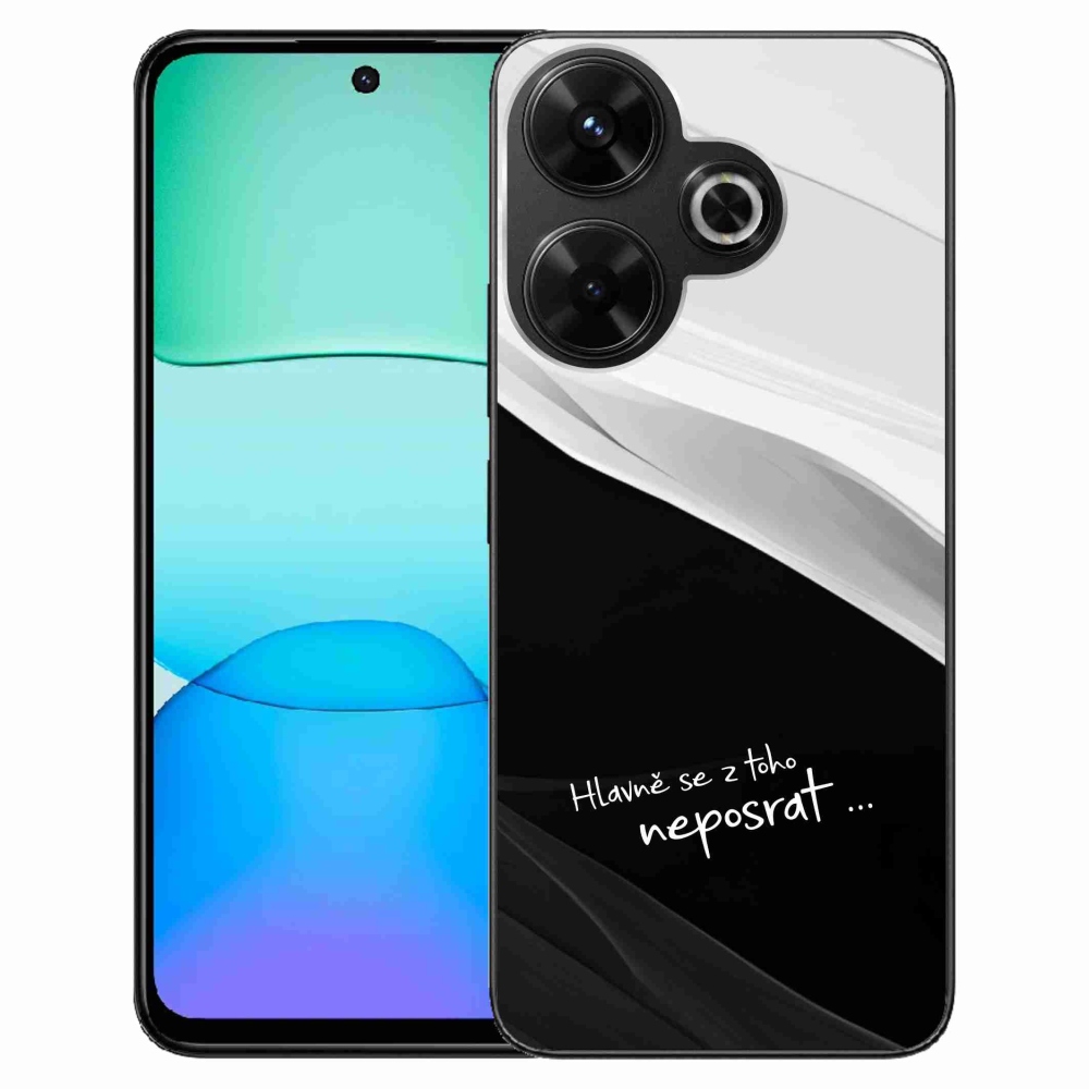 Gelový kryt mmCase na Xiaomi Redmi 13 4G/Poco M6 4G  - vtipný text 13 černobílé pozadí