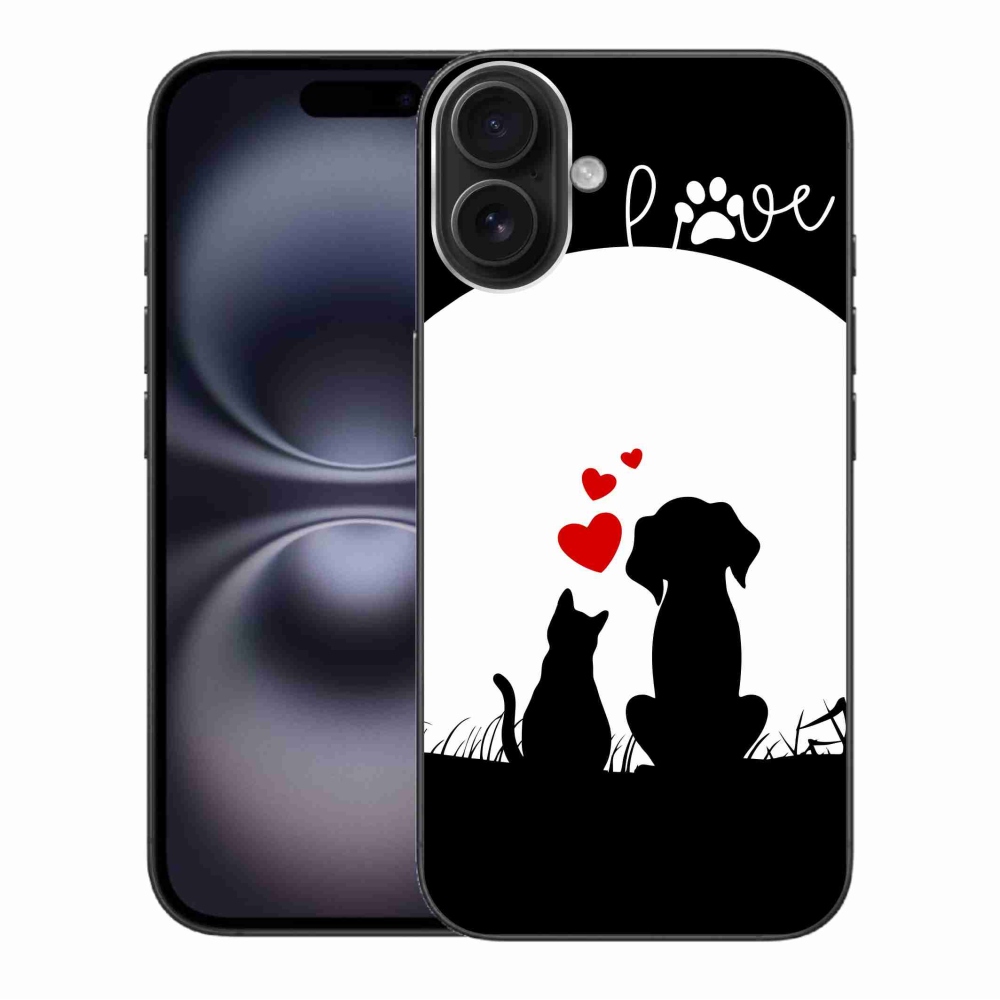 Gelový obal mmCase na iPhone 16 Plus - zvířecí láska