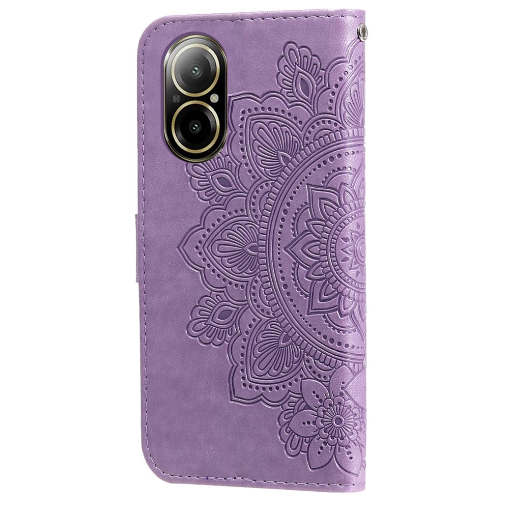 Mandala knížkové pouzdro na Realme C67 - fialové