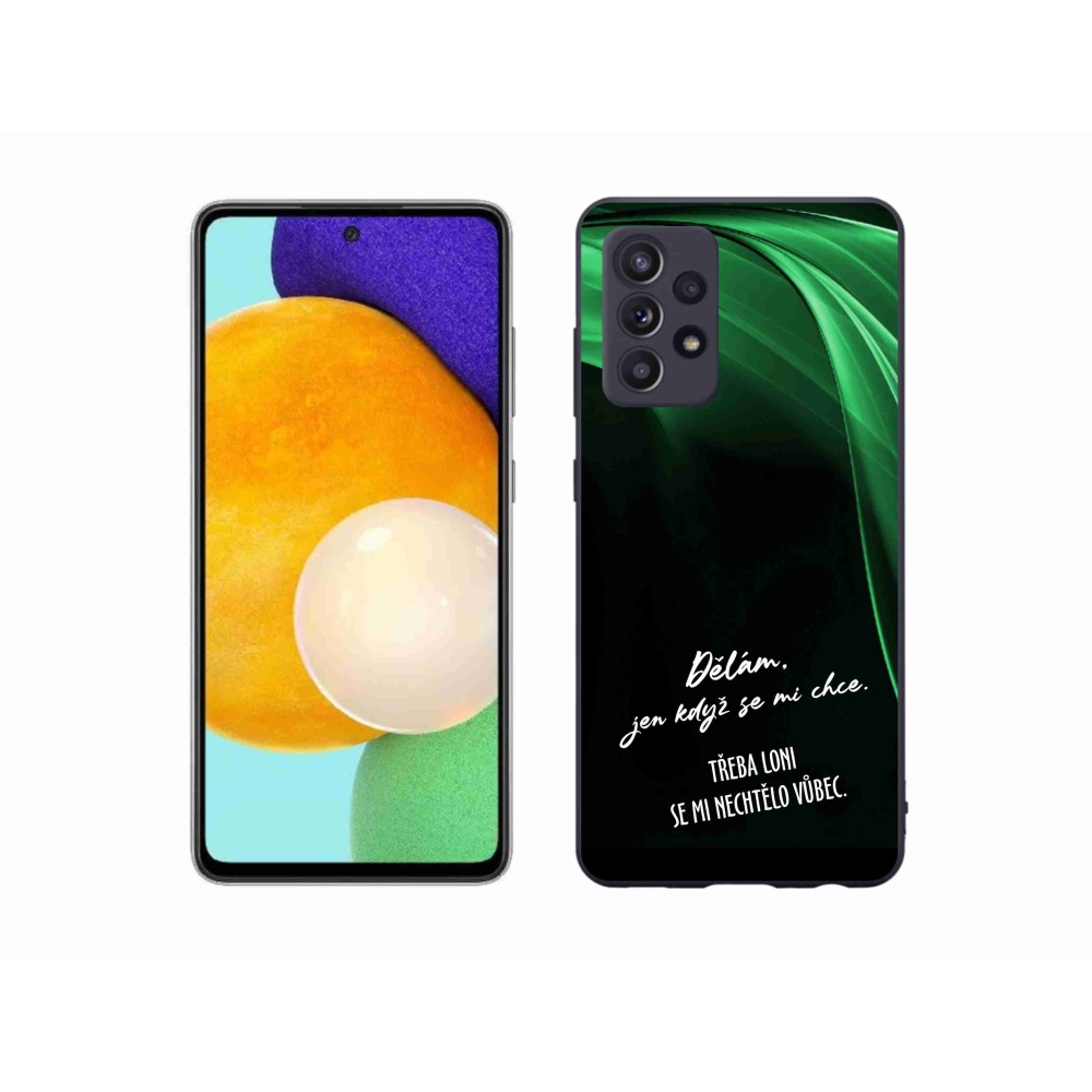 Gelový kryt mmCase na Samsung Galaxy A52/A52 5G - vtipný text 12 černé pozadí