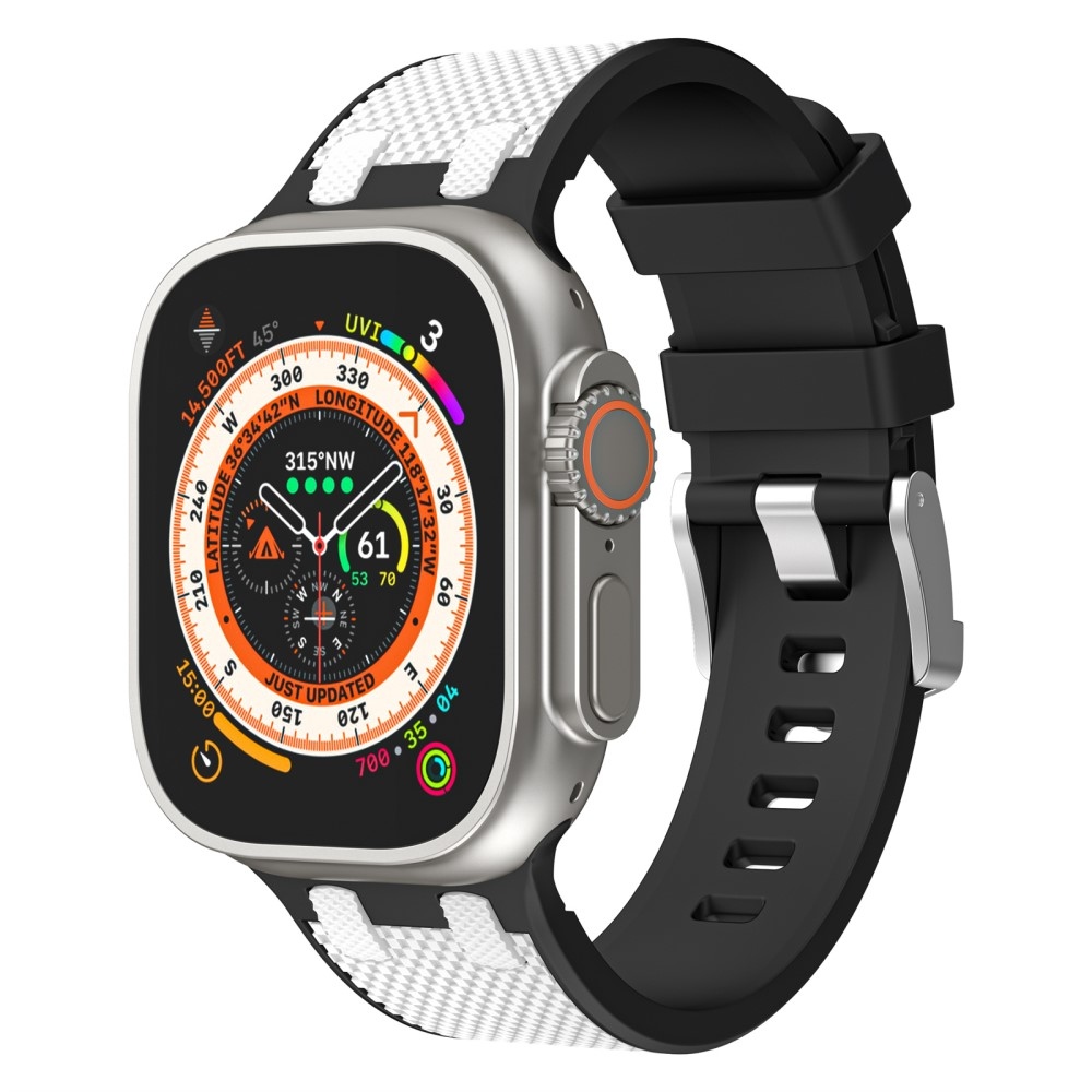 Sports silikonový řemínek na Apple Watch Ultra/Ultra 2 49mm/SE/SE 2022/2023 44mm/9/8/7 45mm/6/5/4 44mm/3/2/1 42 mm - černý/bílý