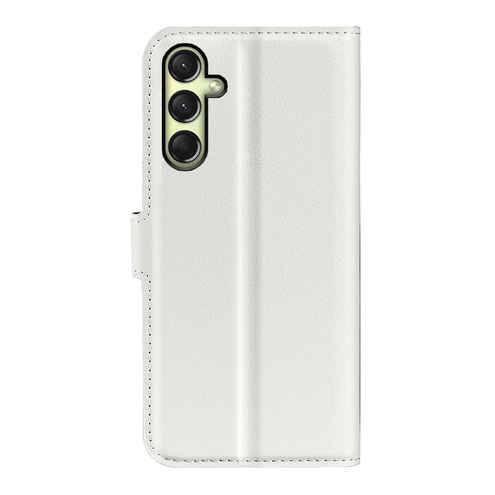 Litchi knížkové pouzdro na Samsung Galaxy A16 4G/5G - bílé