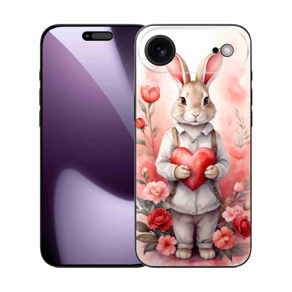 Gelový kryt mmCase na iPhone 17 Air - zajíc se srdíčkem