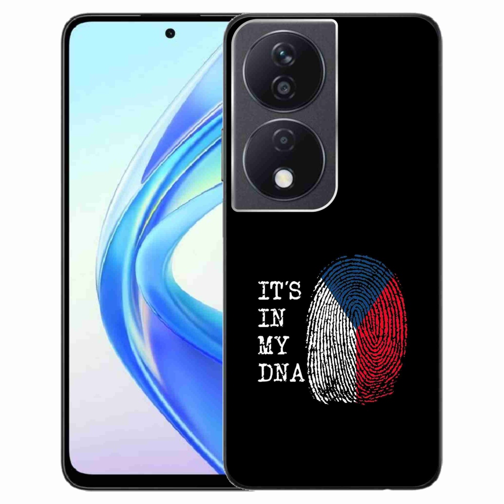 Gelový kryt mmCase na Honor X7b/Honor 90 Smart - vlajka otisk prstu černé pozadí