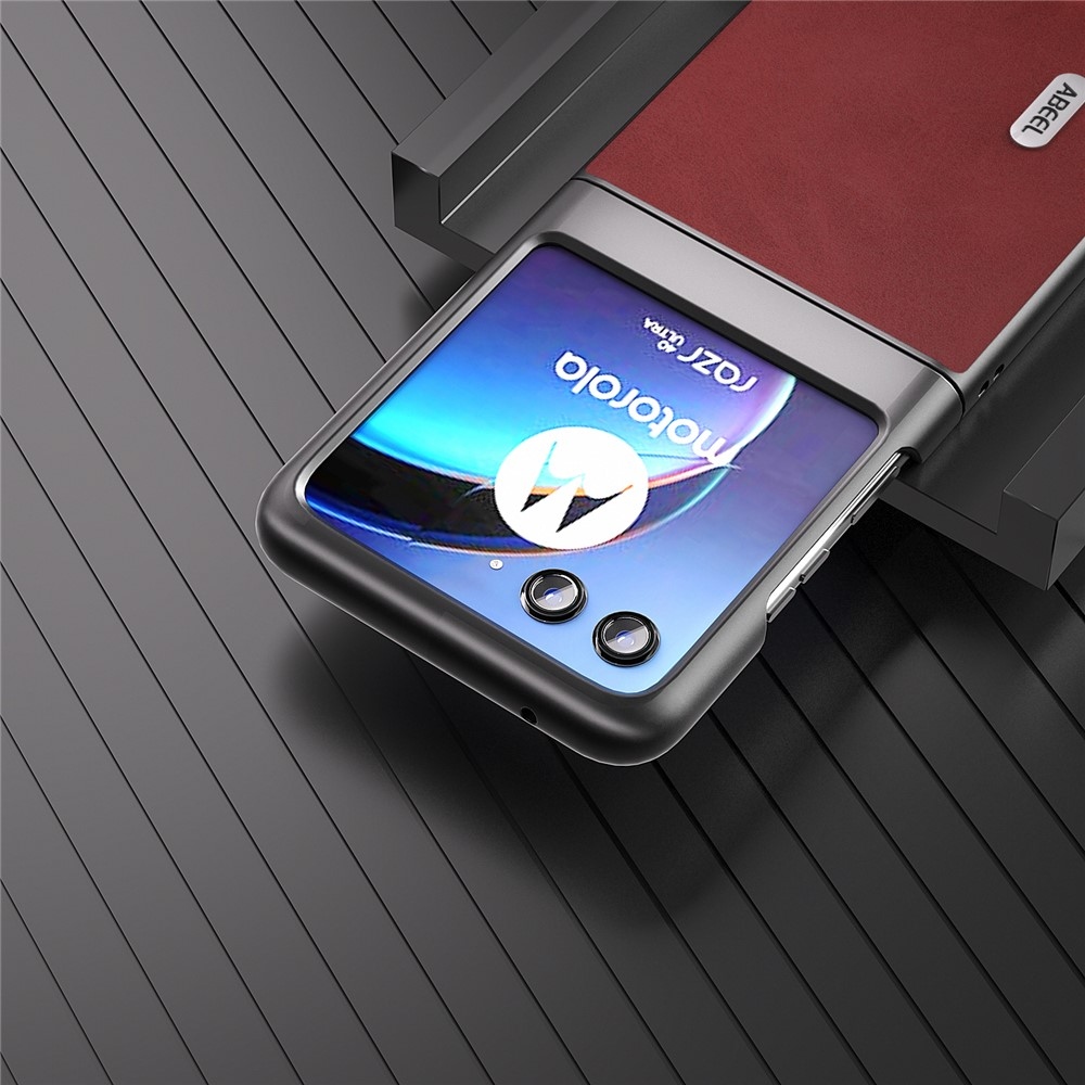 ABEEL plastový obal s pevnými zády na Motorola Razr 40 Ultra 5G - červený