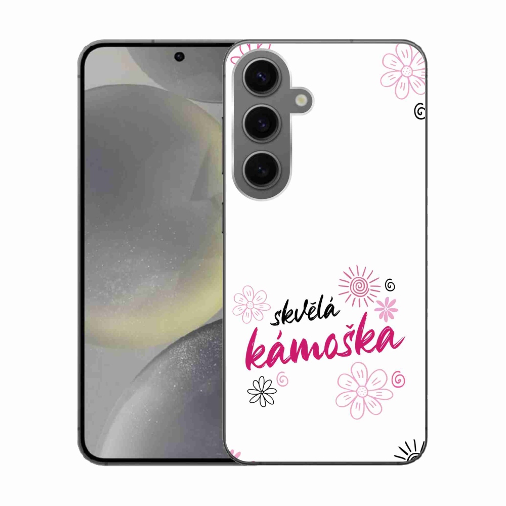 Gelový kryt mmCase na Samsung Galaxy S24 - skvělá kámoška bílé pozadí