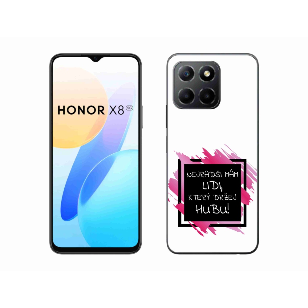 Gelový kryt mmCase na Honor X8 5G/Honor 70 Lite 5G - vtipný text 7 černobílé pozadí