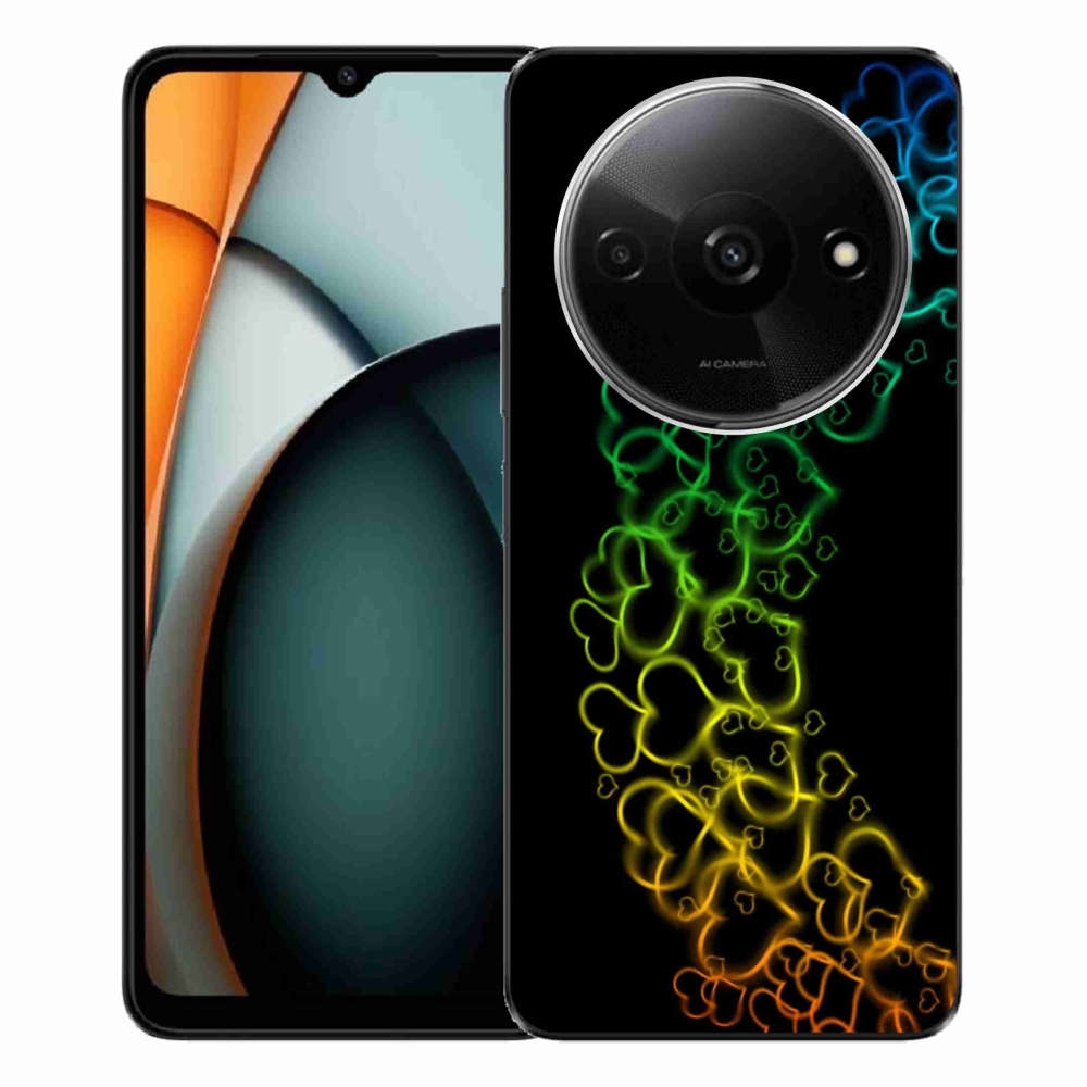 Gelový kryt mmCase na Xiaomi Redmi A3 - barevná srdíčka