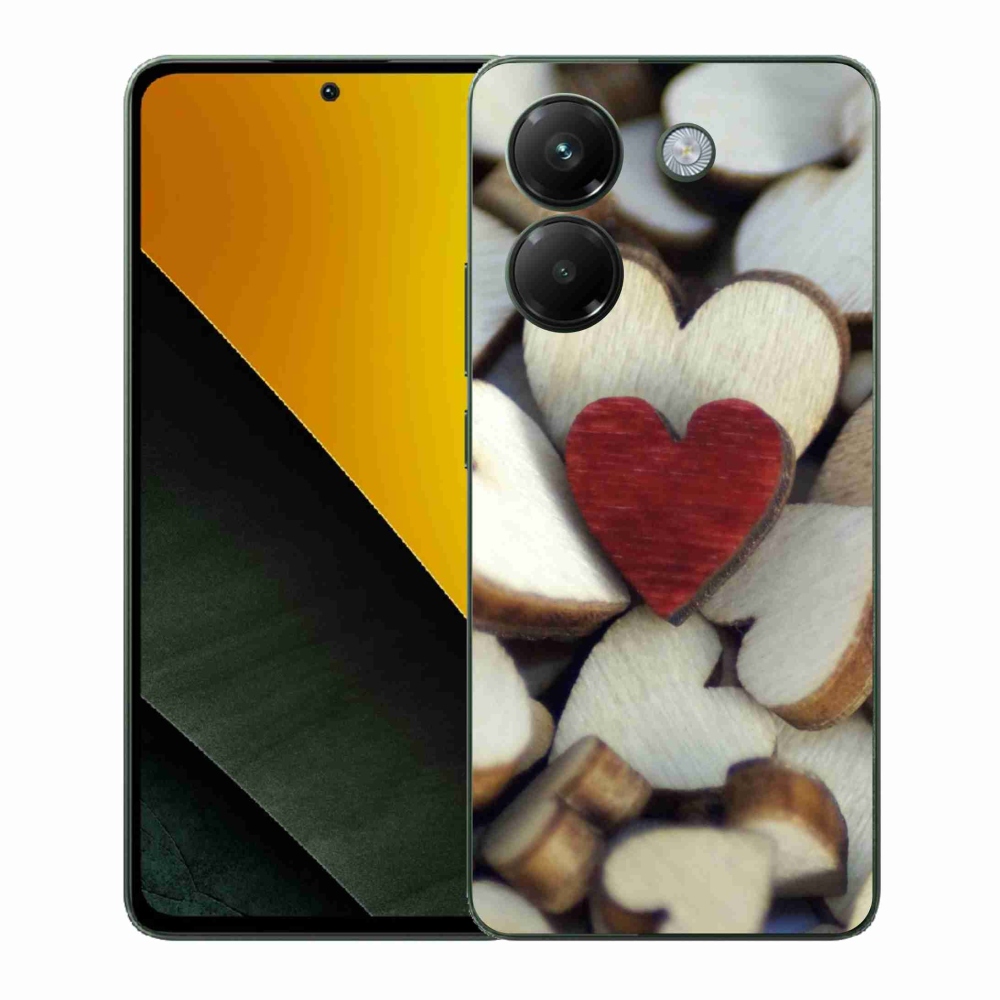 Gelový kryt mmCase na Xiaomi Poco M7 Pro 5G - gravírované červené srdce 
