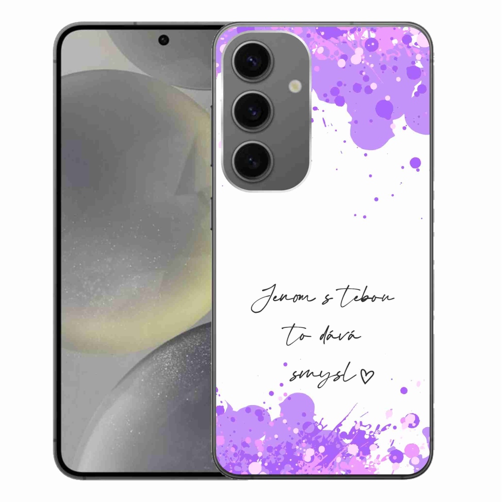 Gelový kryt mmCase na Samsung Galaxy S24+ - zamilovaný text bílé pozadí