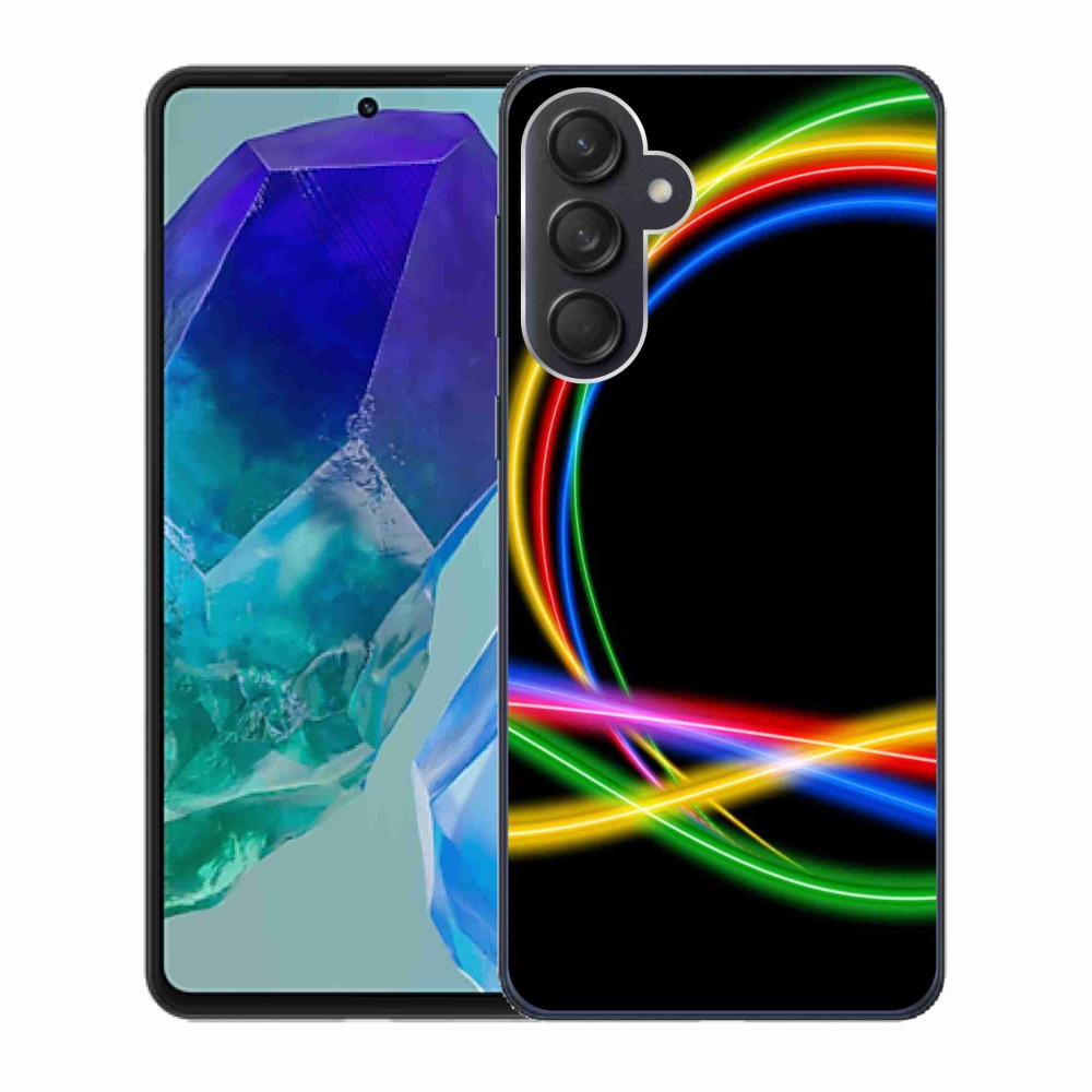 Gelový obal mmCase na Samsung Galaxy M55 5G - neonové kruhy