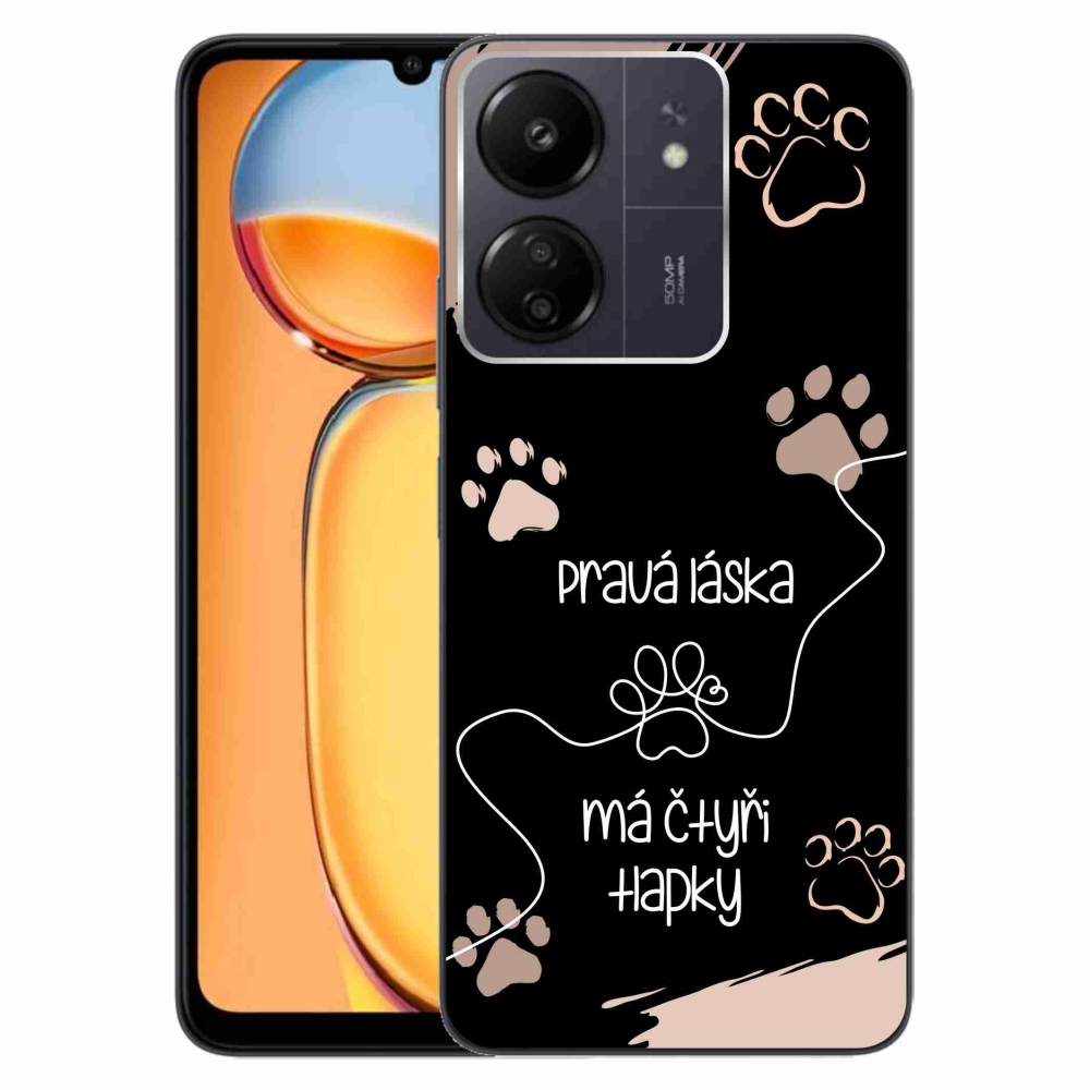 Gelový kryt mmCase na Xiaomi Poco C65/Redmi 13C - psí motiv 1 černé pozadí