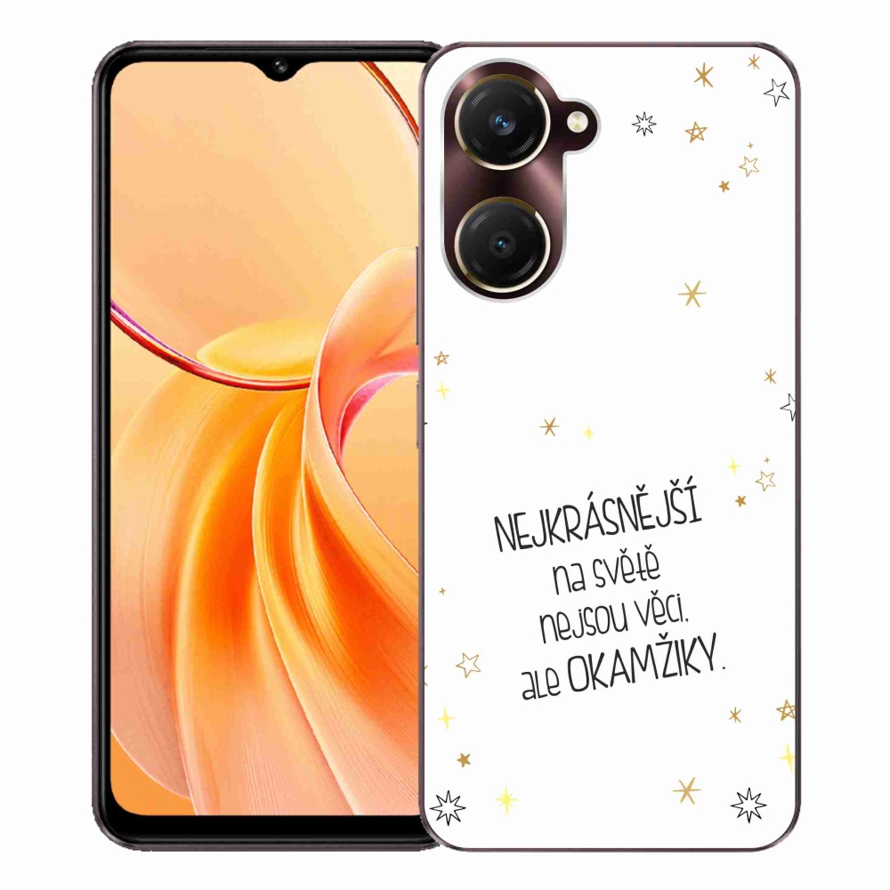 Gelový kryt mmCase na Vivo Y28s 5G - citát 4 bílé pozadí