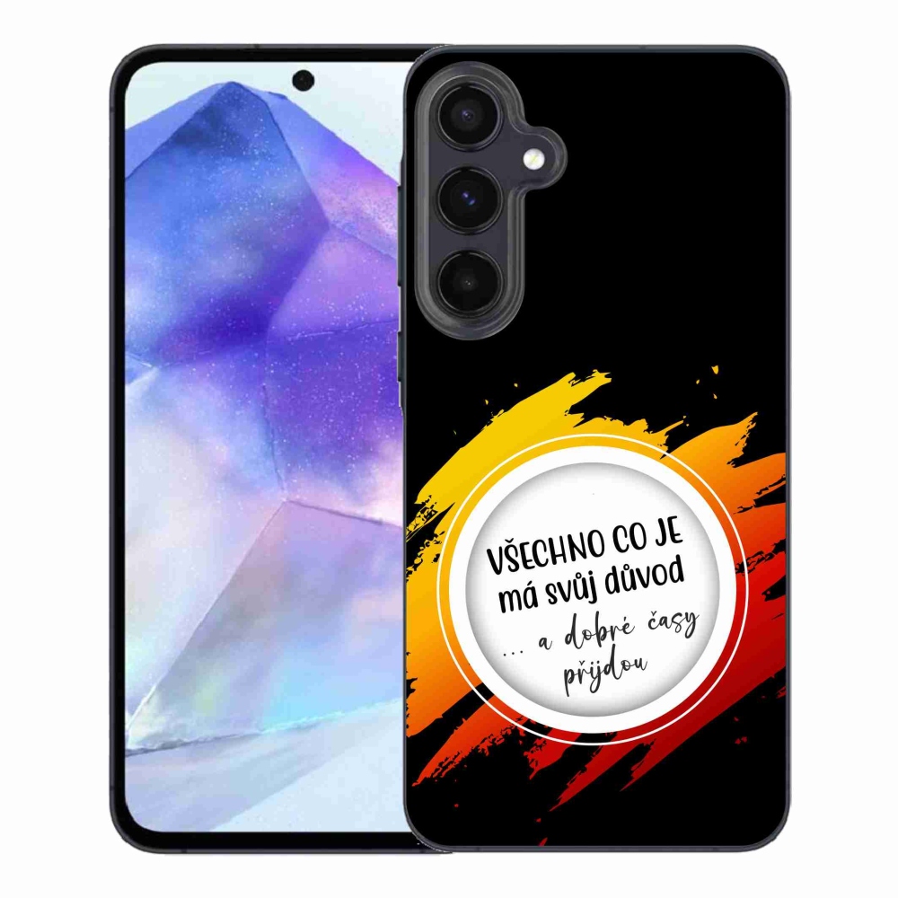 Gelový kryt mmCase na Samsung Galaxy A55 5G - citát 3 černé pozadí