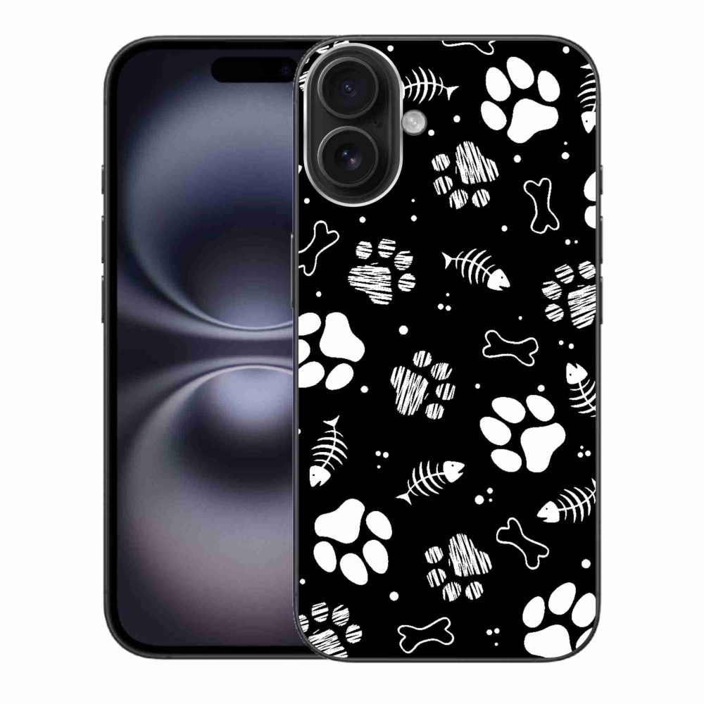 Gelový kryt mmCase na iPhone 16 Plus - psí tlapky
