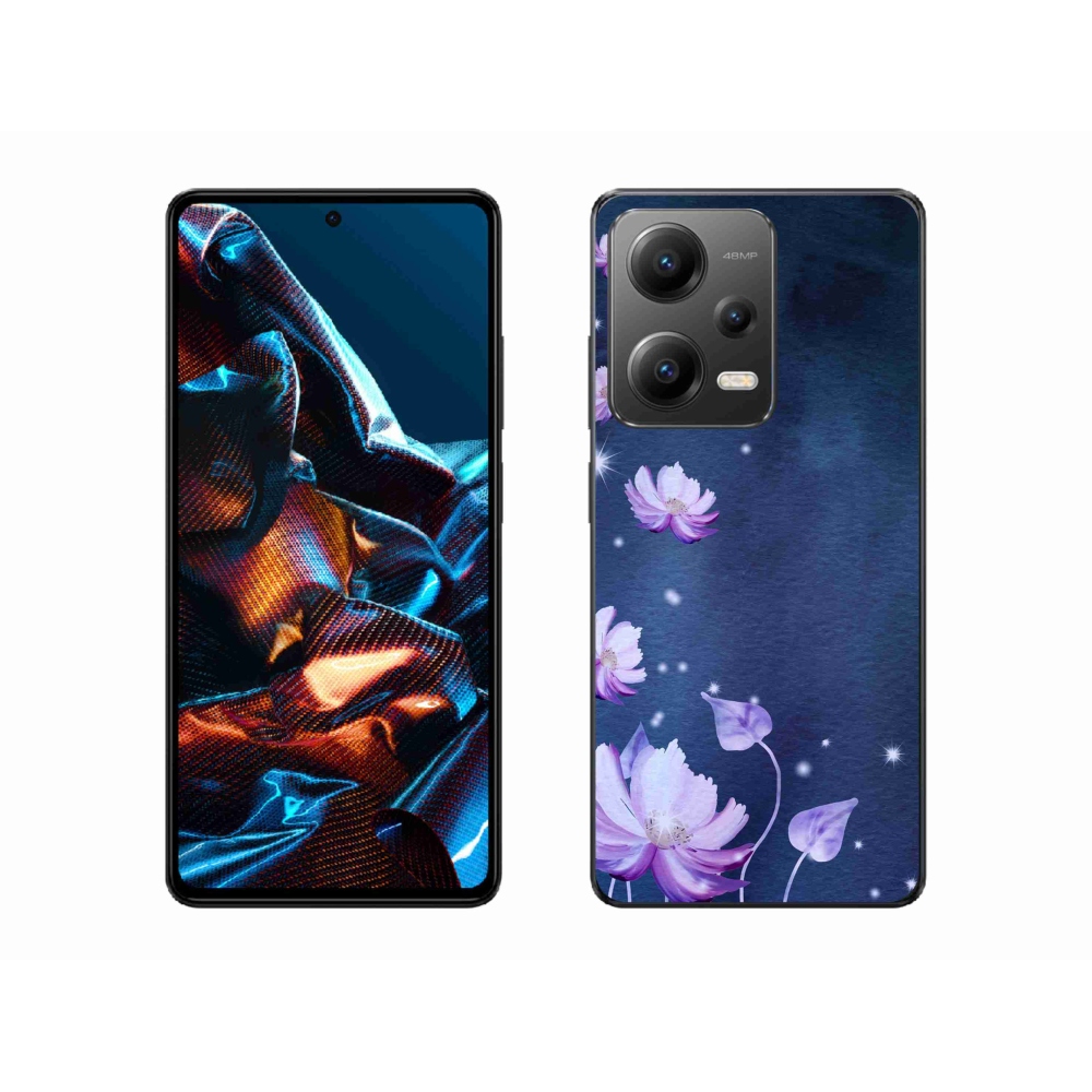 Gelový obal mmCase na mobil Xiaomi Redmi Note 12 Pro 5G - padající květy