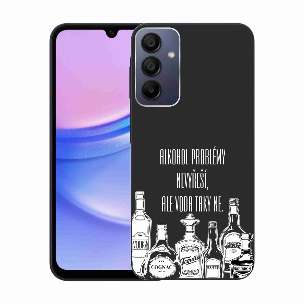 Gelový kryt mmCase na Samsung Galaxy A15 4G/5G - vtipný text černé pozadí